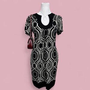 vintage 90s black cream retro mod downtown it girl mini dress